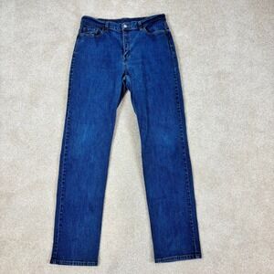 Levis 505 Lower Rise Jeans Womens 16 MIS Medium‎ Wash Blue Straight Leg Denim